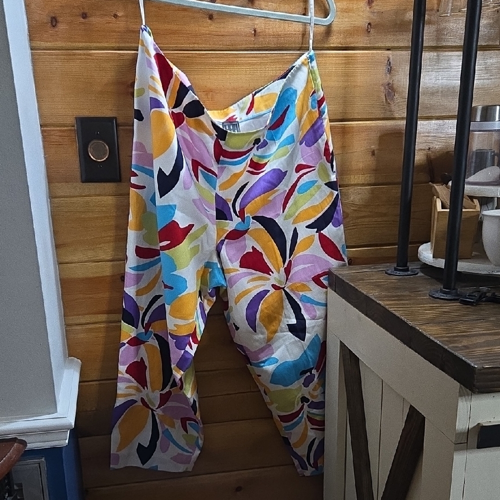Silk/cotton Colorful Women's Cropped Pants